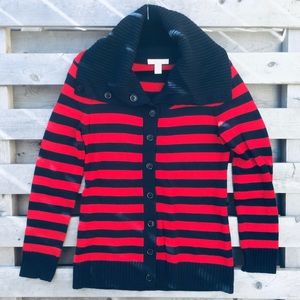 Banana Republic Striped Cowl Neck Cardigan